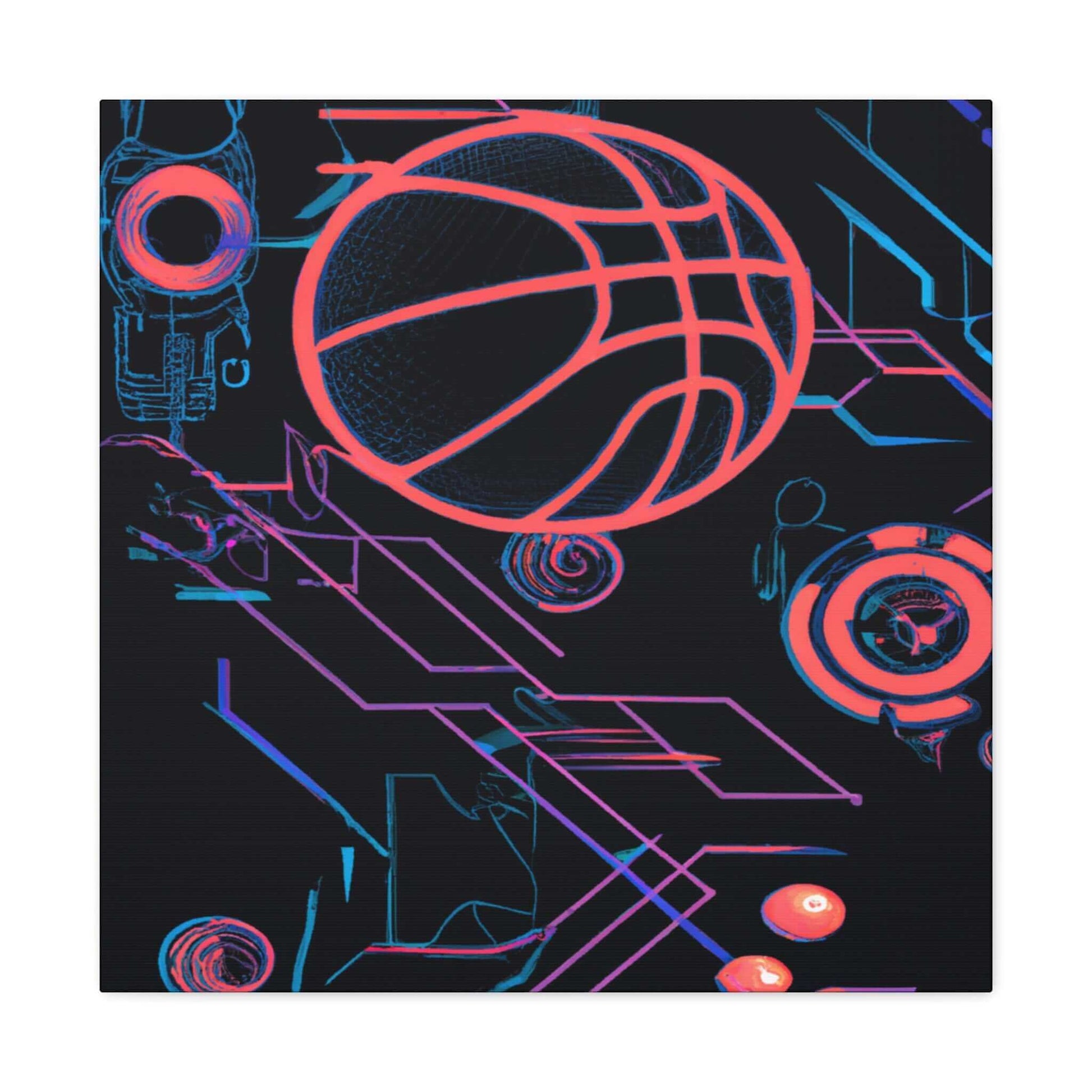 Futuristic Slam Dunk Vision Basketball Canvas - Canvas - Basketball Art 