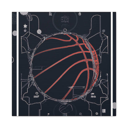 Swish & Tech: Basketball Canvas Print - Canvas - Basketball Art 