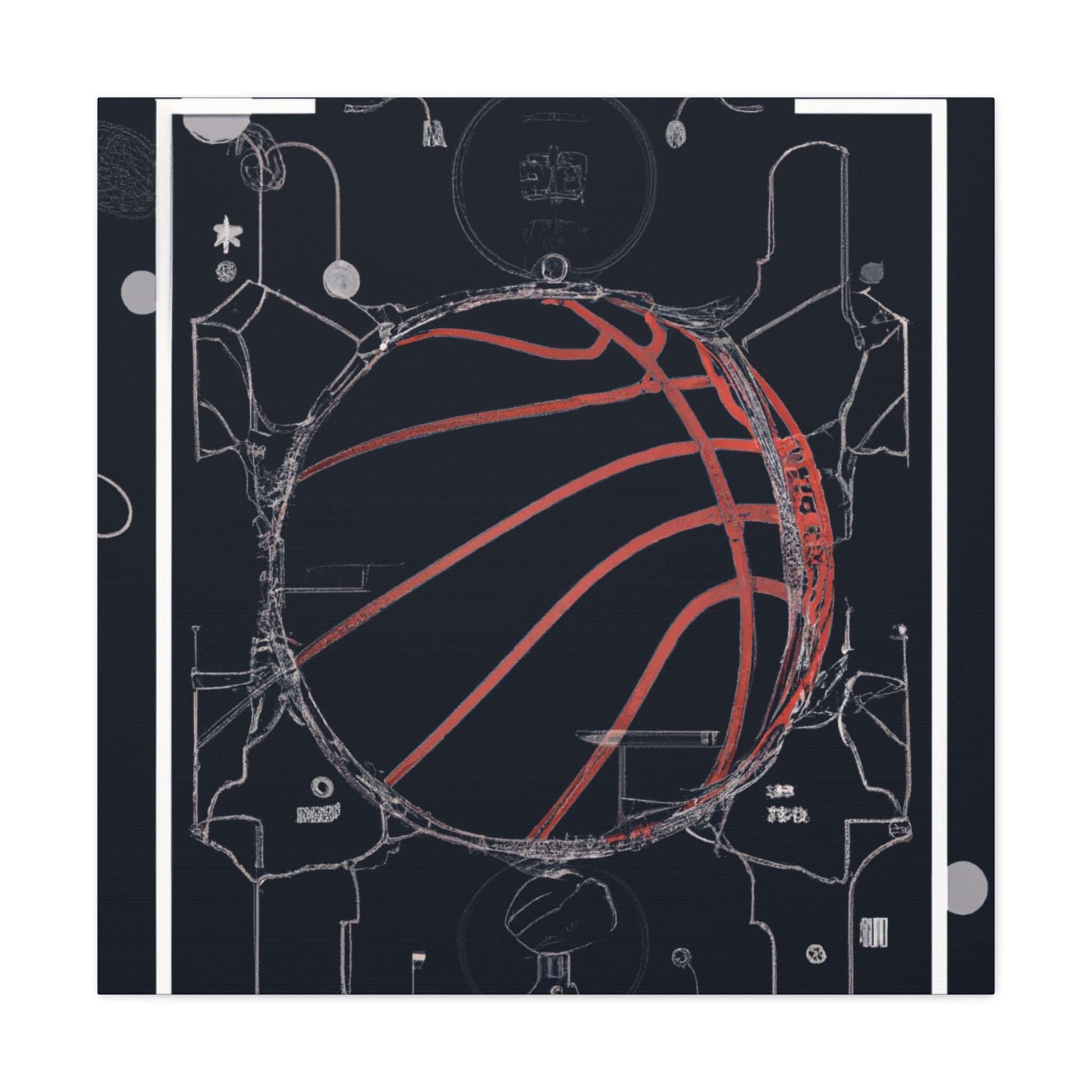 Swish & Tech: Basketball Canvas Print - Canvas - Basketball Art 