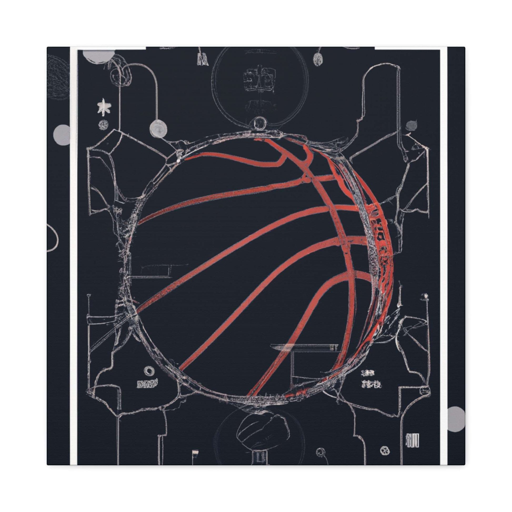 Swish & Tech: Basketball Canvas Print - Canvas - Basketball Art 