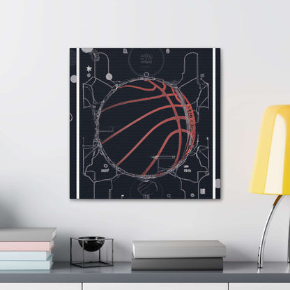 Swish & Tech: Basketball Canvas Print - Canvas - Basketball Art 