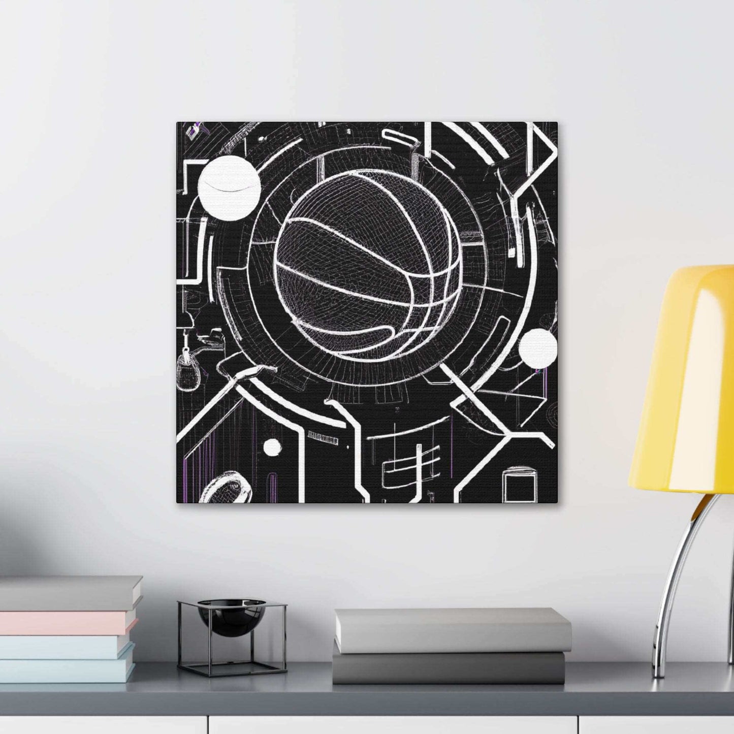 Neon Court: Basketball Dreamscapes Canvas Print - Canvas - Basketball Art 