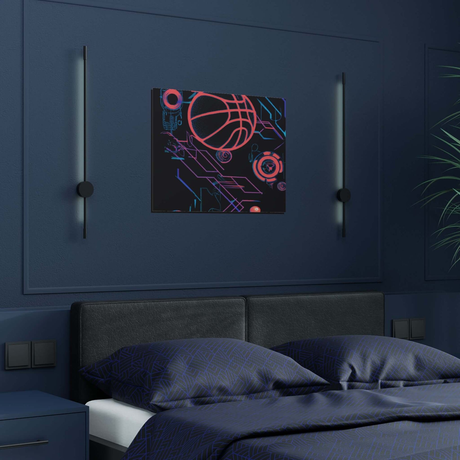 Futuristic Slam Dunk Basketball Art Poster - Poster - Basketball Art 