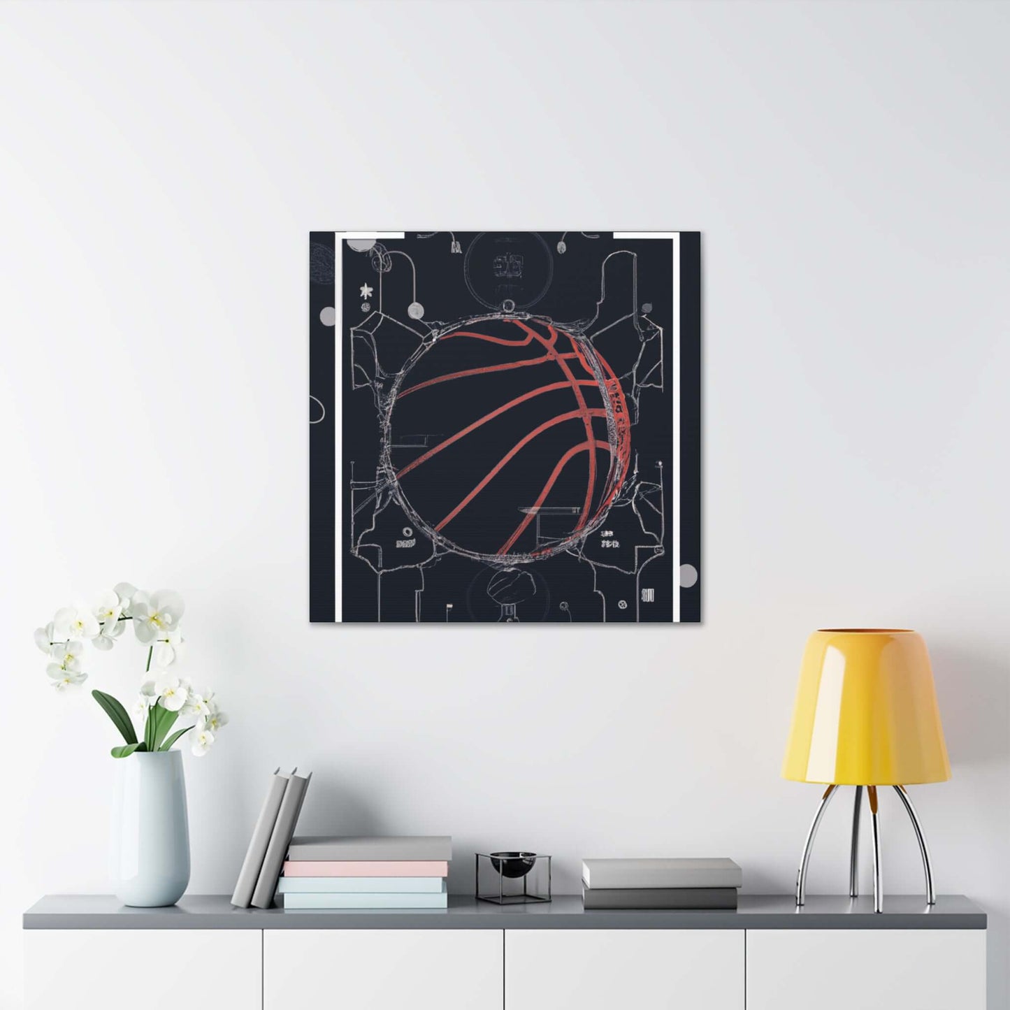 Swish & Tech: Basketball Canvas Print - Canvas - Basketball Art 