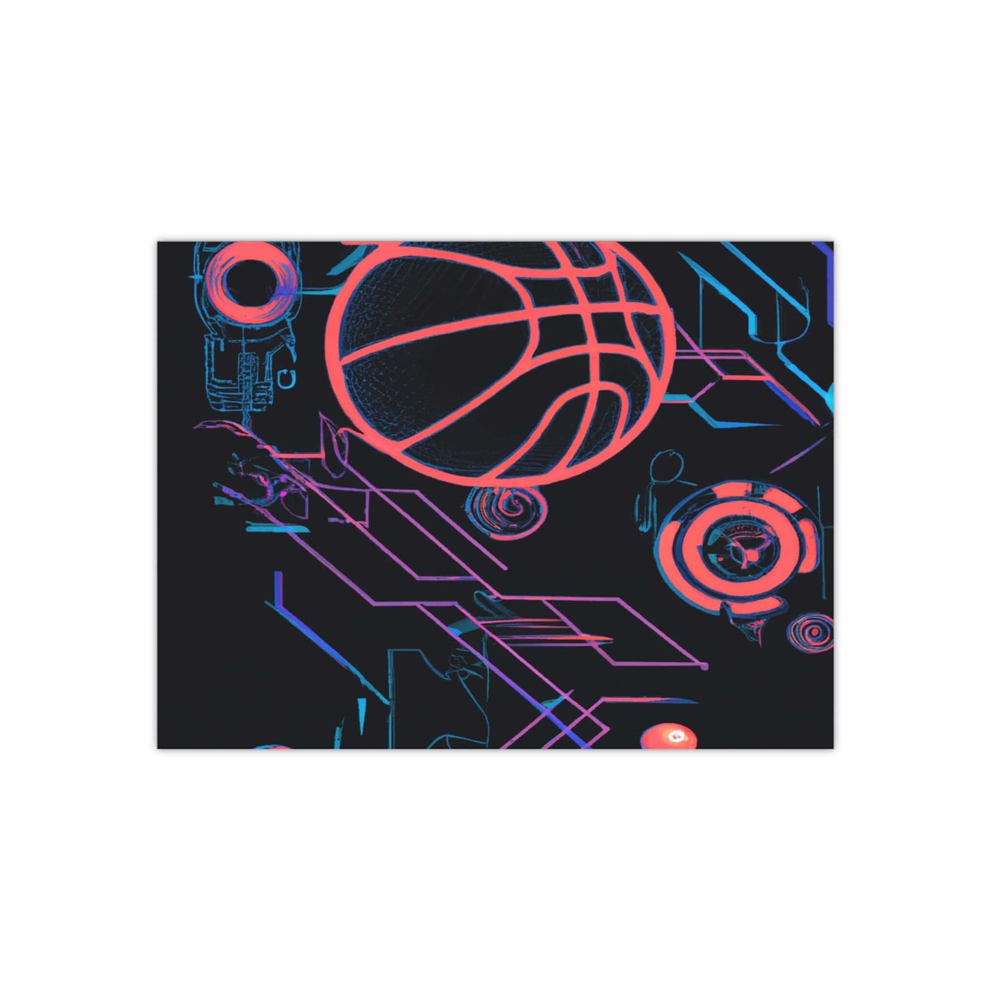 Futuristic Slam Dunk Basketball Art Poster - Poster - Basketball Art 