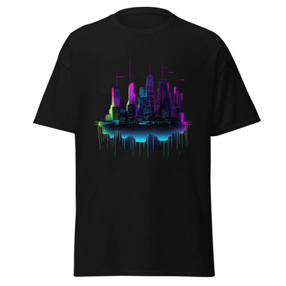 Digital Dawn Cityscape Graphic Tee - Graphic T-Shirt - Basketball Art 