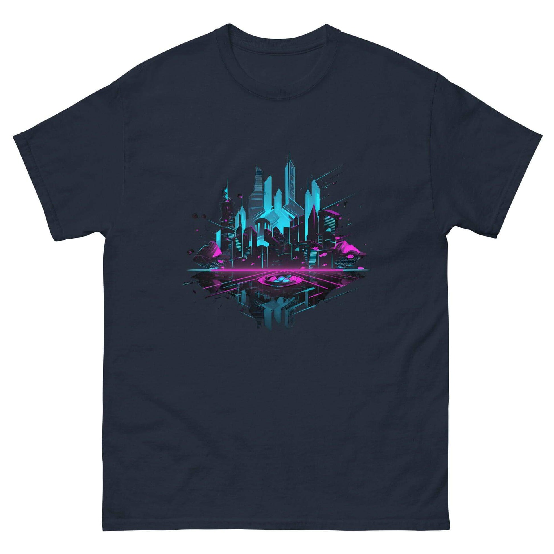 Neon AI Skyline Graphic Tee - Graphic T-Shirt - Basketball Art 