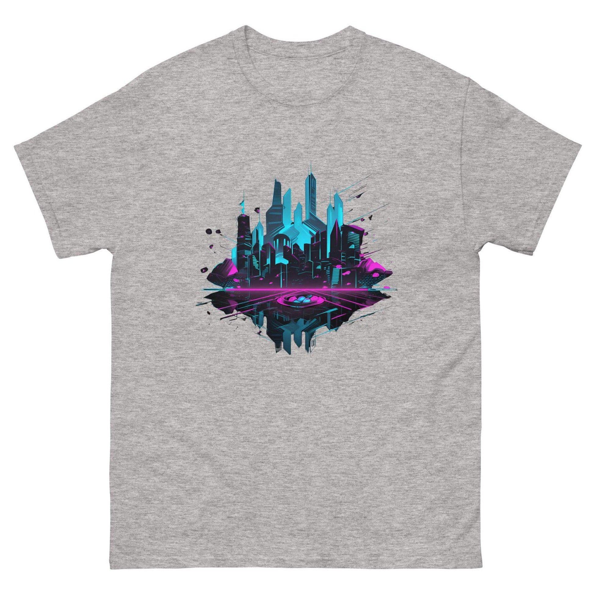 Neon AI Skyline Graphic Tee - Graphic T-Shirt - Basketball Art 