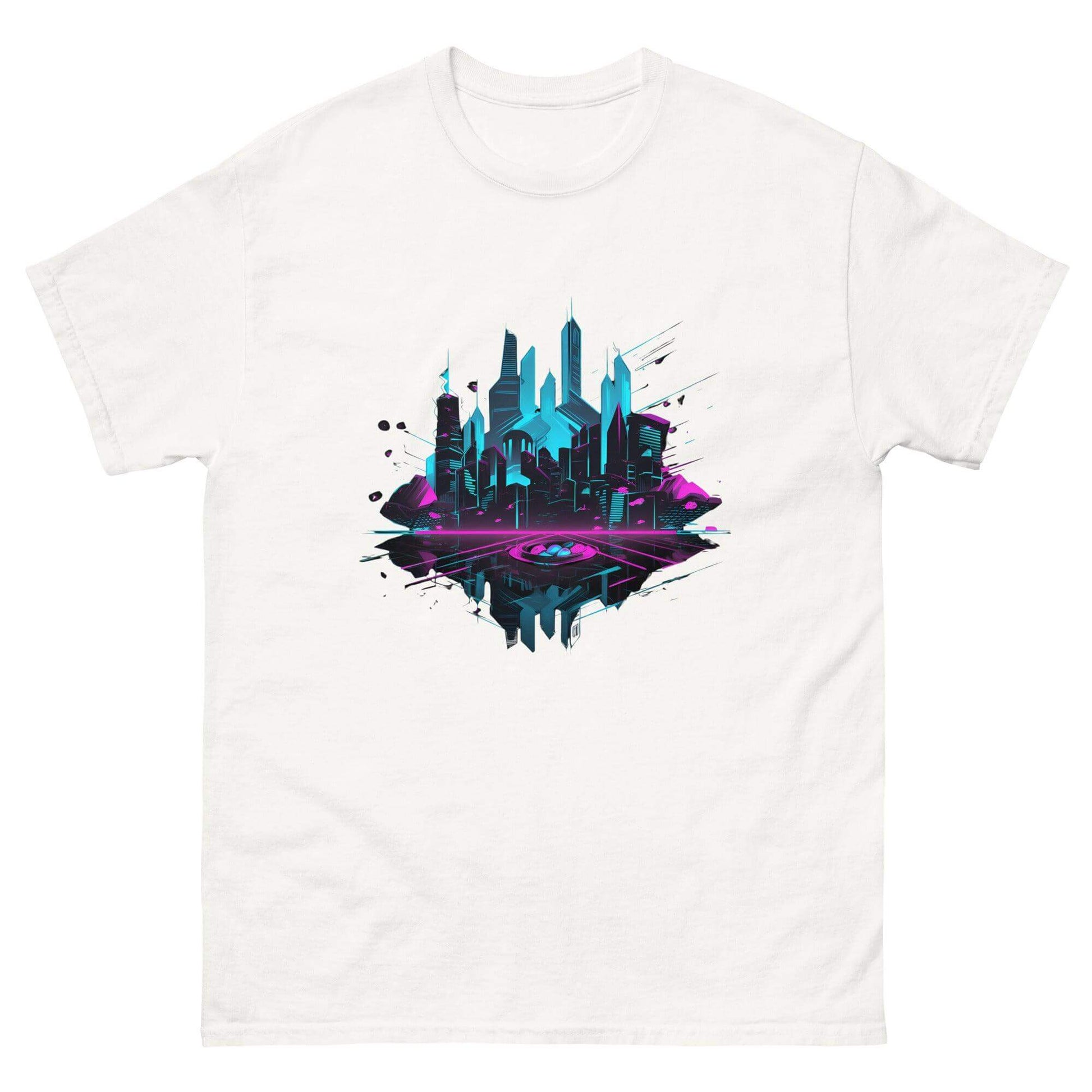 Neon AI Skyline Graphic Tee - Graphic T-Shirt - Basketball Art 